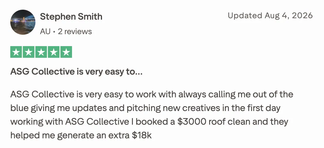 Five star review from Stephen Smith about booked roof cleans